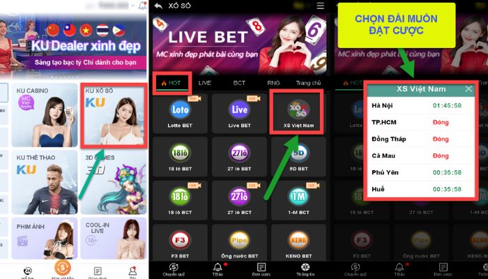 Hướng dẫn quy trình cược xiên 3 Ku-betgame88.com